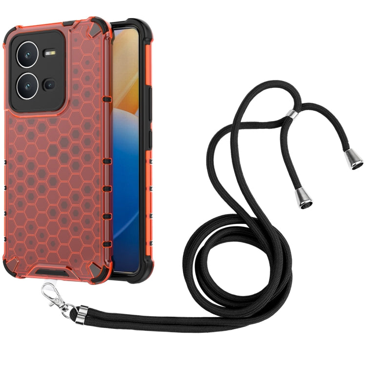 For vivo V25 5G Lanyard Honeycomb Phone Case