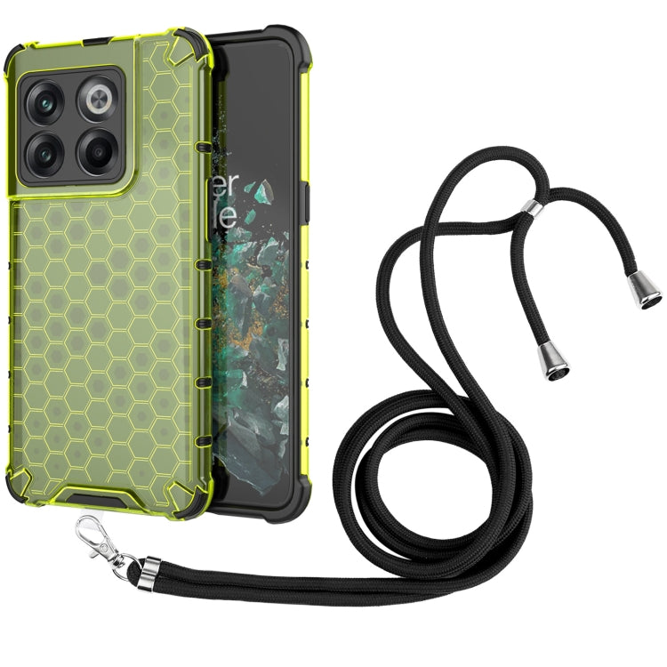 For OnePlus 10T Lanyard Honeycomb Phone Case