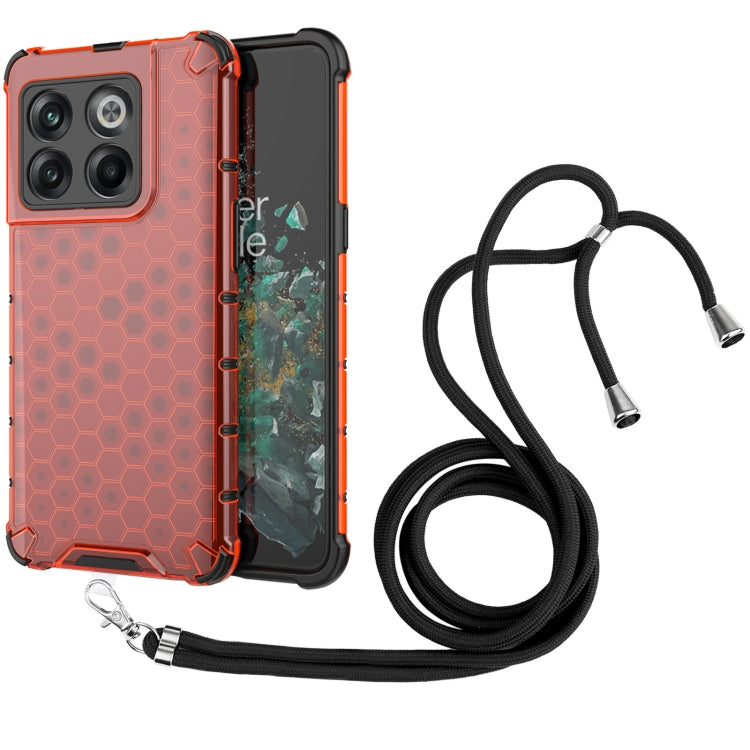 For OnePlus 10T Lanyard Honeycomb Phone Case