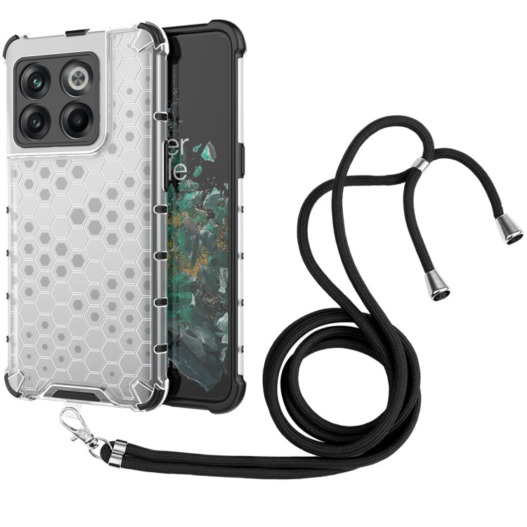 For OnePlus 10T Lanyard Honeycomb Phone Case