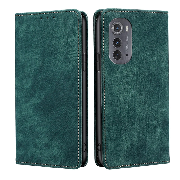 For Motorola Edge 2022 RFID Anti-theft Brush Magnetic Leather Phone Case