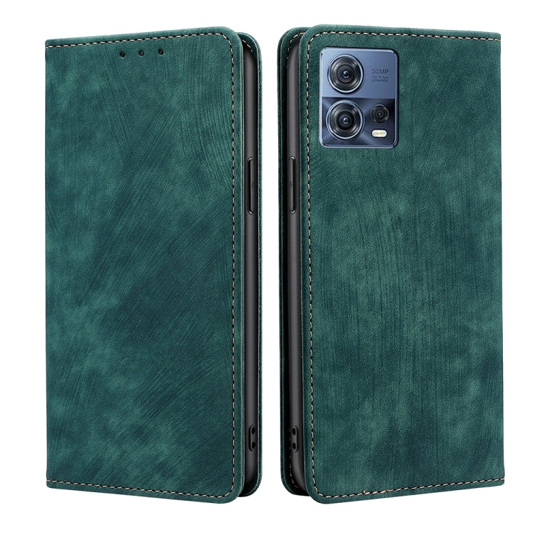 For Motorola Edge S30 Pro 5G/Edge 30 Fusion RFID Anti-theft Brush Magnetic Leather Phone Case