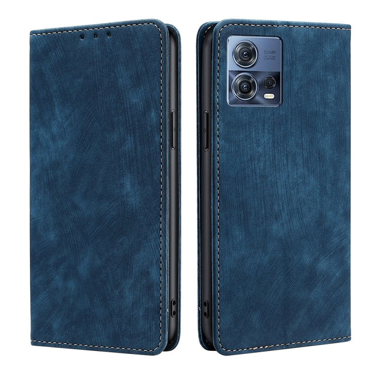 For Motorola Edge S30 Pro 5G/Edge 30 Fusion RFID Anti-theft Brush Magnetic Leather Phone Case