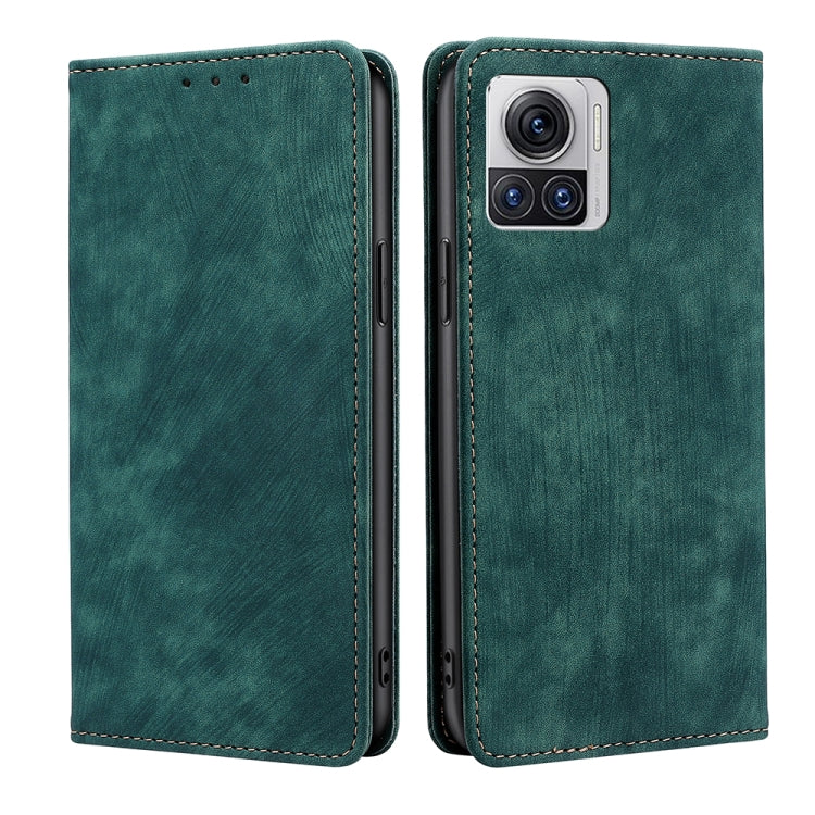 For Motorola Edge X30 Pro 5G/Edge 30 Ultra RFID Anti-theft Brush Magnetic Leather Phone Case