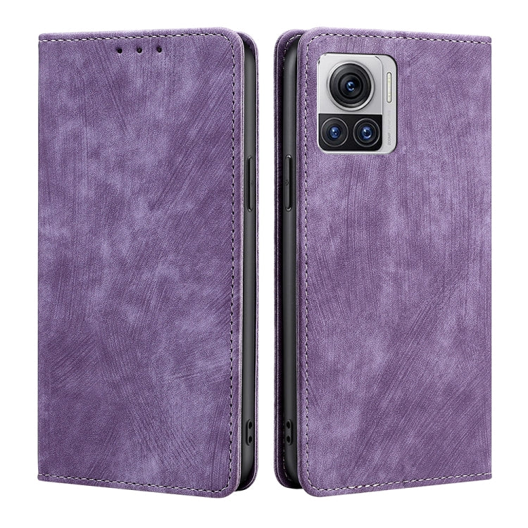 For Motorola Edge X30 Pro 5G/Edge 30 Ultra RFID Anti-theft Brush Magnetic Leather Phone Case