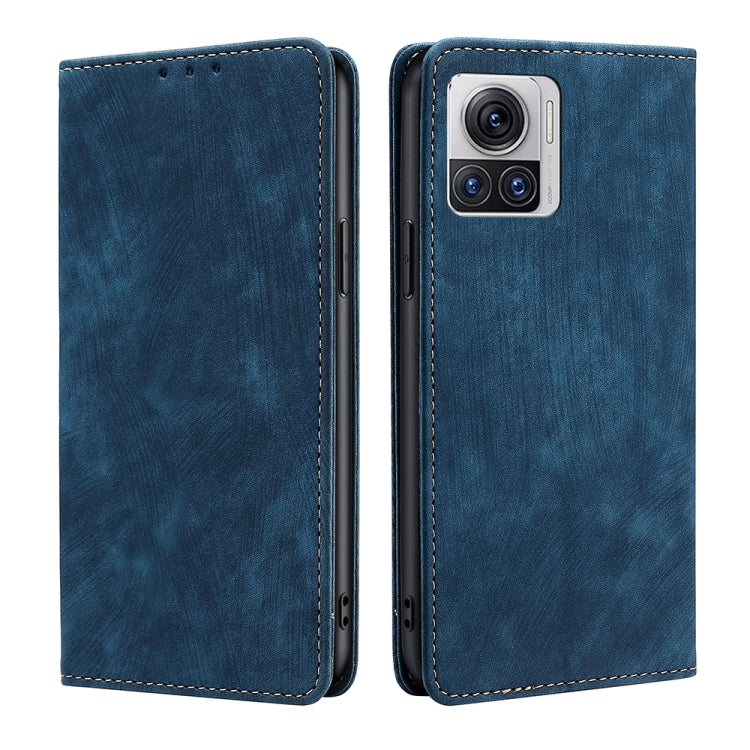 For Motorola Edge X30 Pro 5G/Edge 30 Ultra RFID Anti-theft Brush Magnetic Leather Phone Case