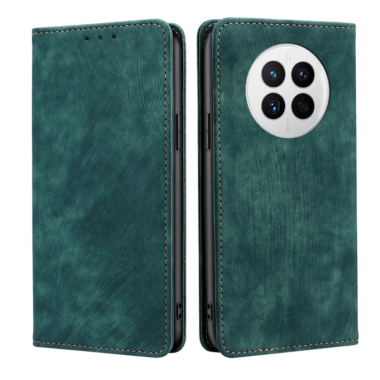 For Huawei Mate 50 RFID Anti-theft Brush Magnetic Leather Phone Case