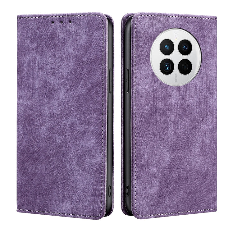 For Huawei Mate 50 RFID Anti-theft Brush Magnetic Leather Phone Case