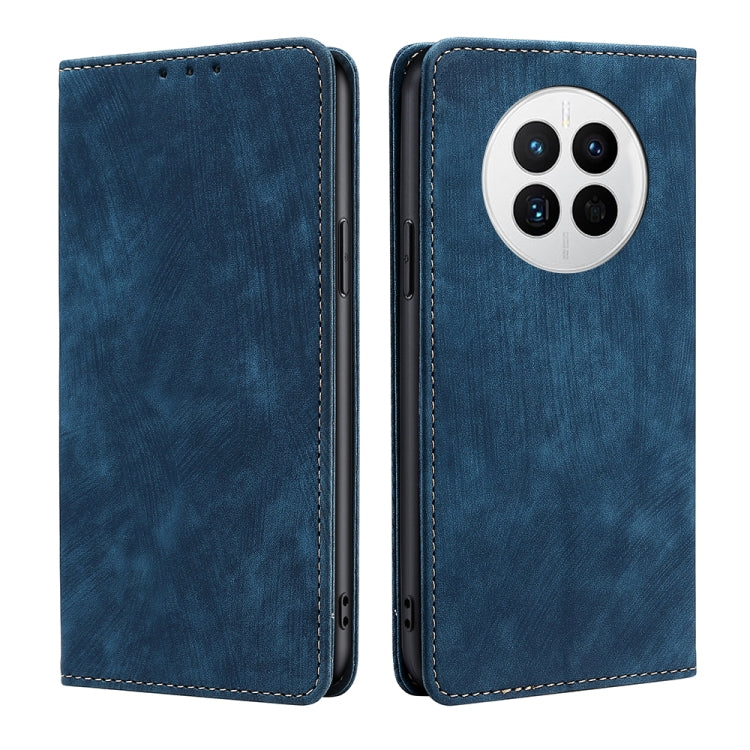 For Huawei Mate 50 RFID Anti-theft Brush Magnetic Leather Phone Case