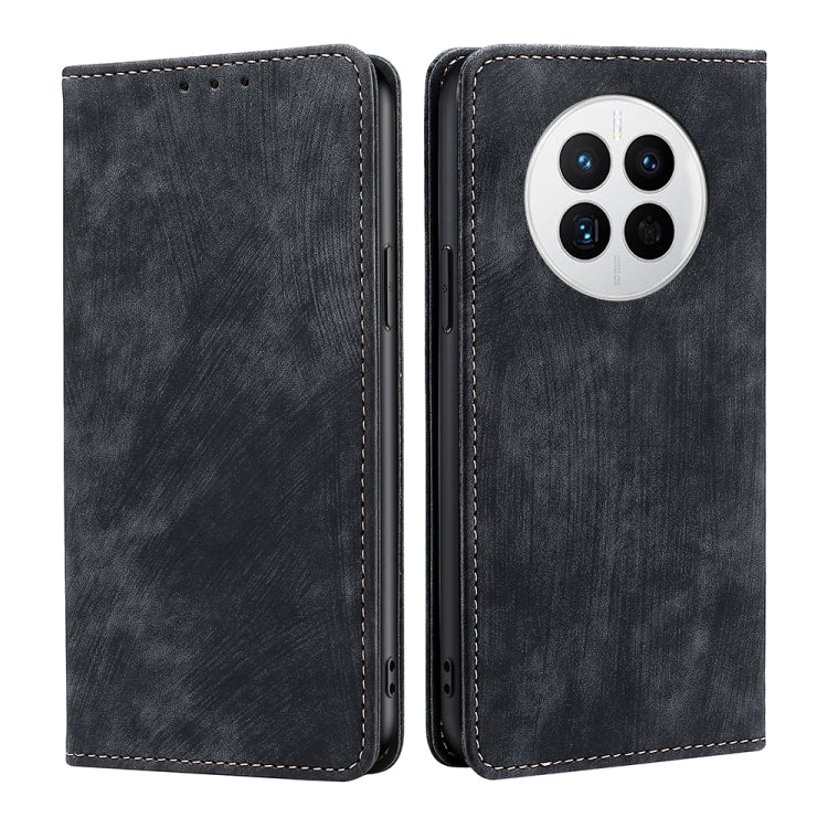 For Huawei Mate 50 RFID Anti-theft Brush Magnetic Leather Phone Case