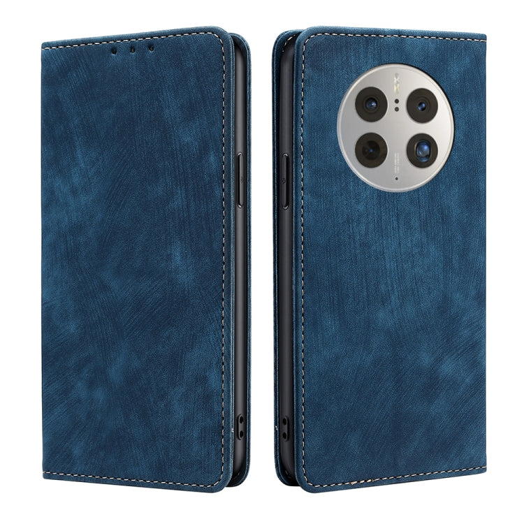 For Huawei Mate 50 Pro RFID Anti-theft Brush Magnetic Leather Phone Case