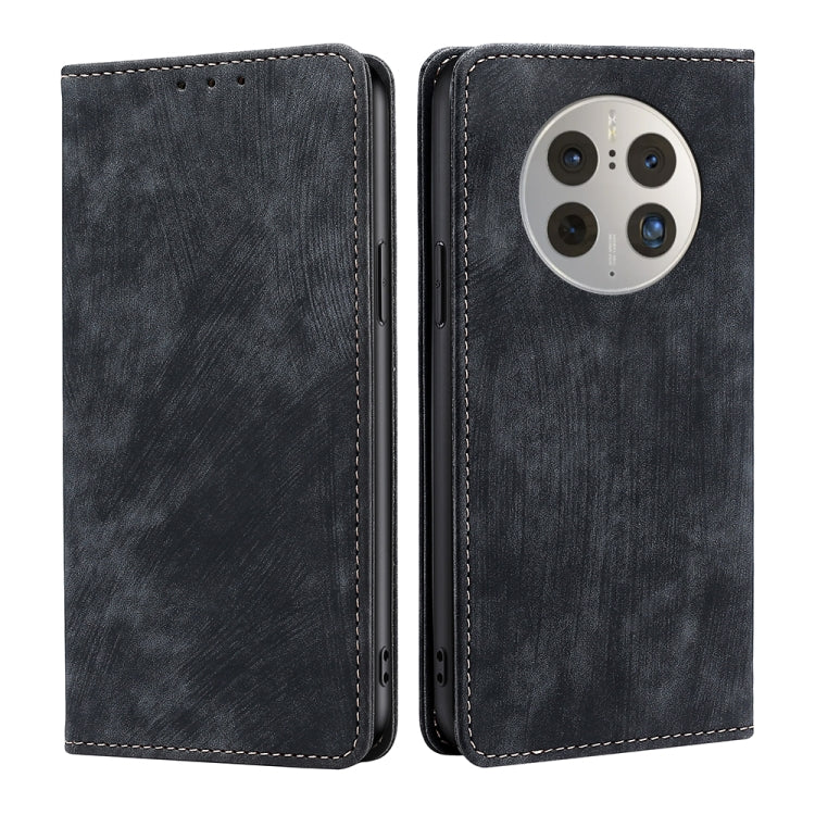 For Huawei Mate 50 Pro RFID Anti-theft Brush Magnetic Leather Phone Case