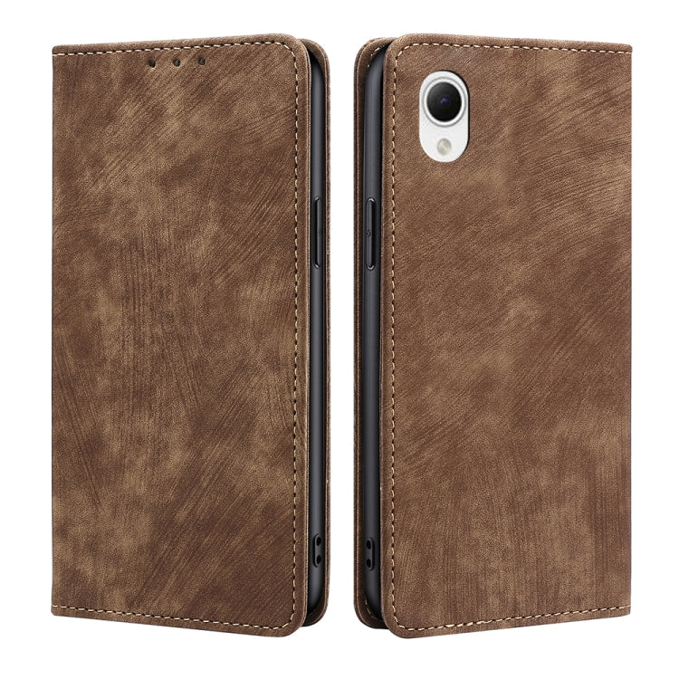For Samsung Galaxy A23e/A22e RFID Anti-theft Brush Magnetic Leather Phone Case