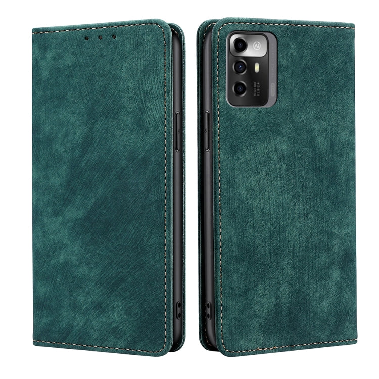For ZTE Blade A72 5G RFID Anti-theft Brush Magnetic Leather Phone Case