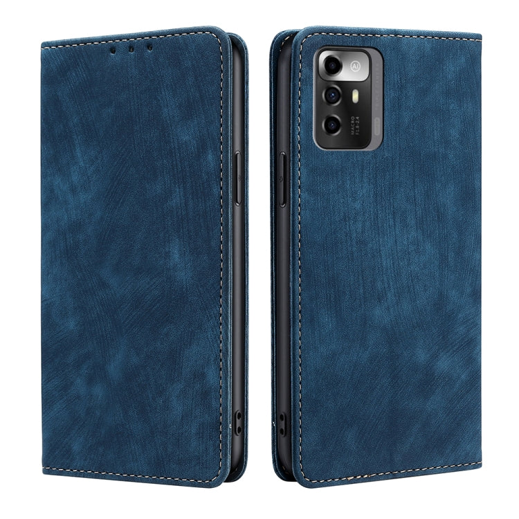 For ZTE Blade A72 5G RFID Anti-theft Brush Magnetic Leather Phone Case