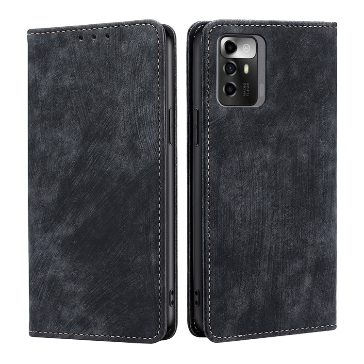 For ZTE Blade A72 5G RFID Anti-theft Brush Magnetic Leather Phone Case