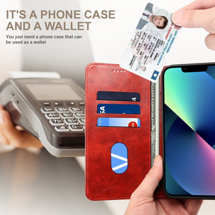 For iPhone 14 Baroque Simple Flip Leather Phone Case