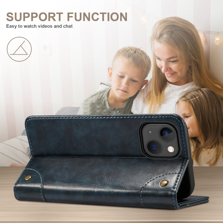 For iPhone 14 Baroque Simple Flip Leather Phone Case