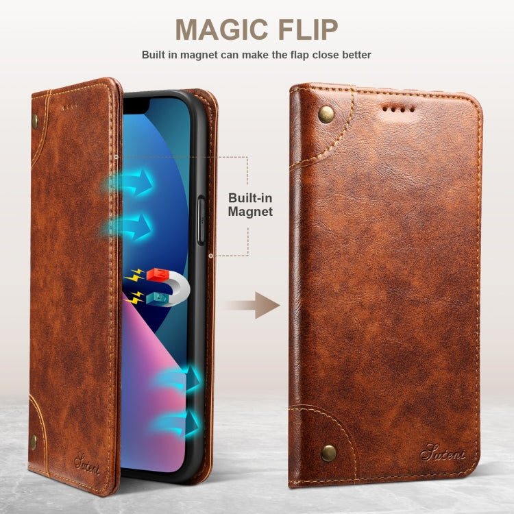 For iPhone 14 Plus Baroque Simple Flip Leather Phone Case