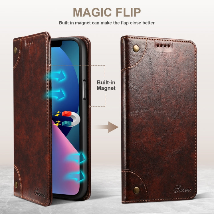 For iPhone 14 Plus Baroque Simple Flip Leather Phone Case