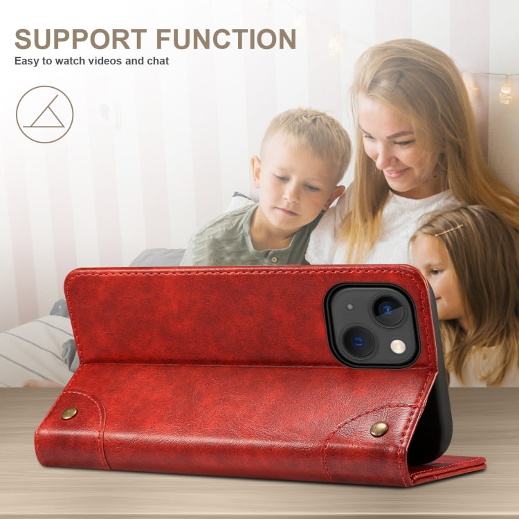 For iPhone 14 Plus Baroque Simple Flip Leather Phone Case