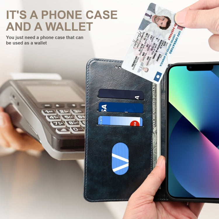 For iPhone 14 Plus Baroque Simple Flip Leather Phone Case