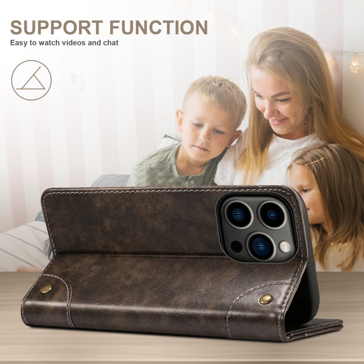 For iPhone 14 Pro Baroque Simple Flip Leather Phone Case