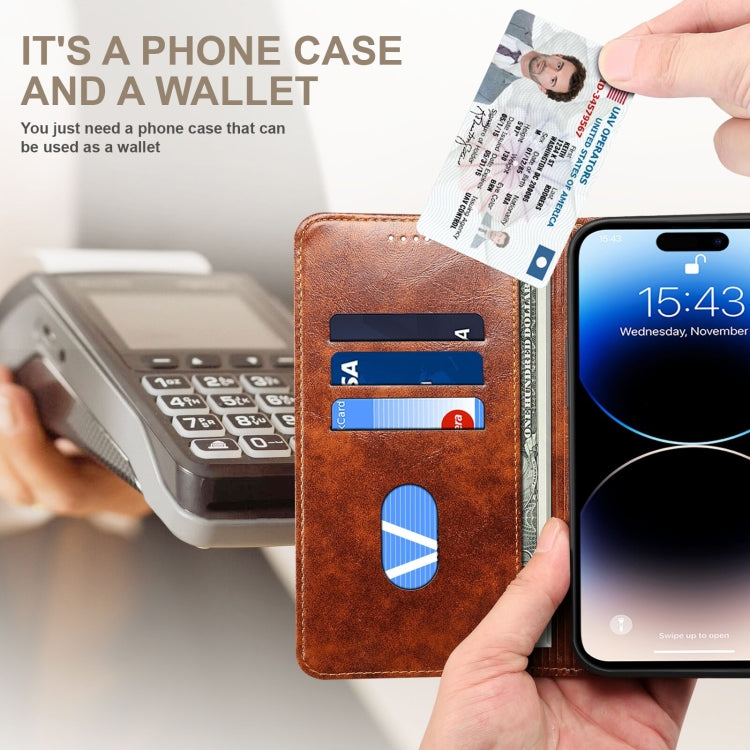 For iPhone 14 Pro Baroque Simple Flip Leather Phone Case