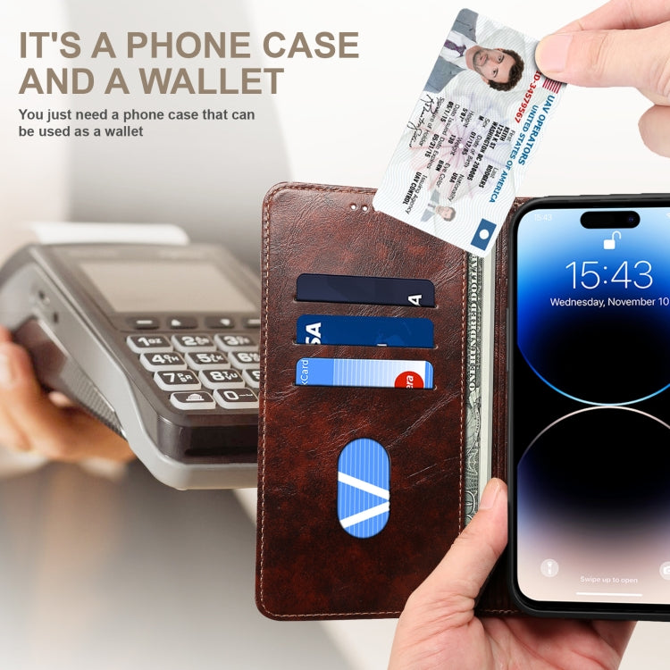 For iPhone 14 Pro Baroque Simple Flip Leather Phone Case