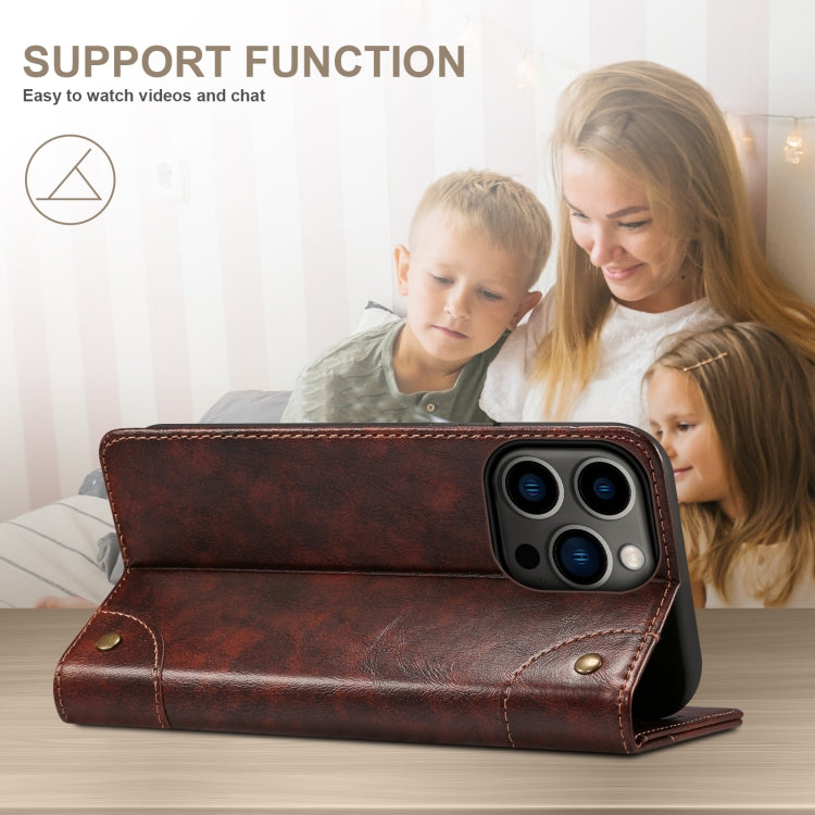 For iPhone 14 Pro Baroque Simple Flip Leather Phone Case