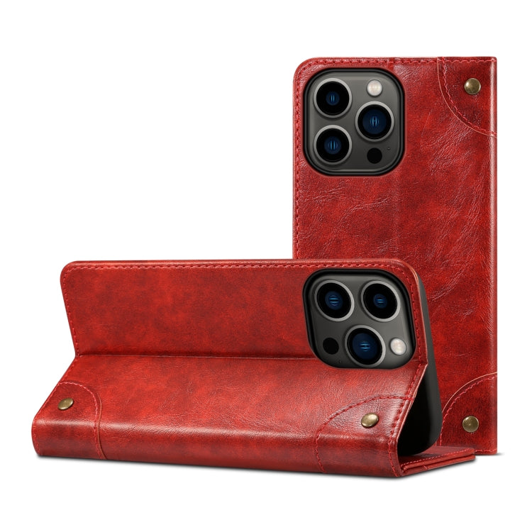 For iPhone 14 Pro Baroque Simple Flip Leather Phone Case