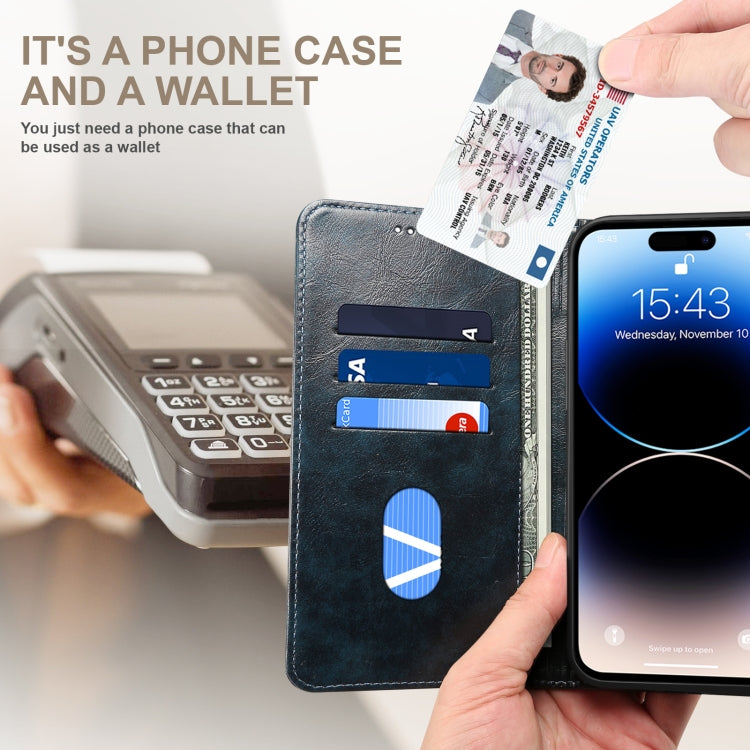 For iPhone 14 Pro Baroque Simple Flip Leather Phone Case