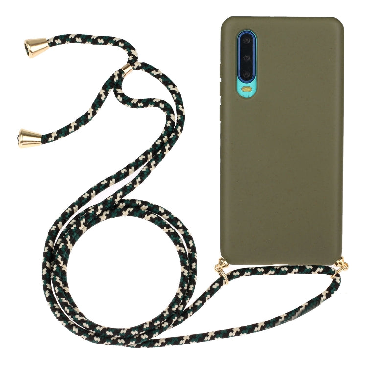For Huawei P30 Wheat Straw Material + TPU Protective Case with Lanyard