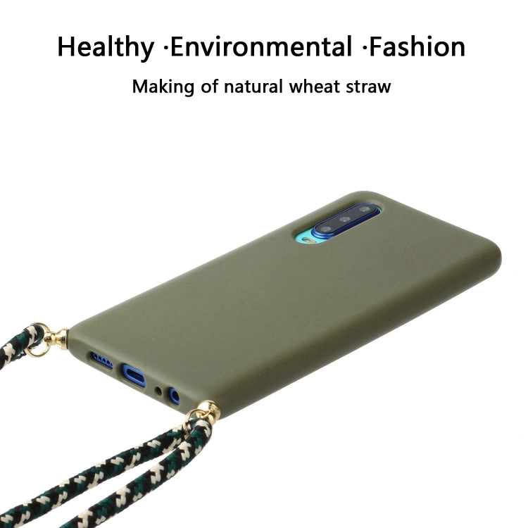 For Huawei P30 Wheat Straw Material + TPU Protective Case with Lanyard