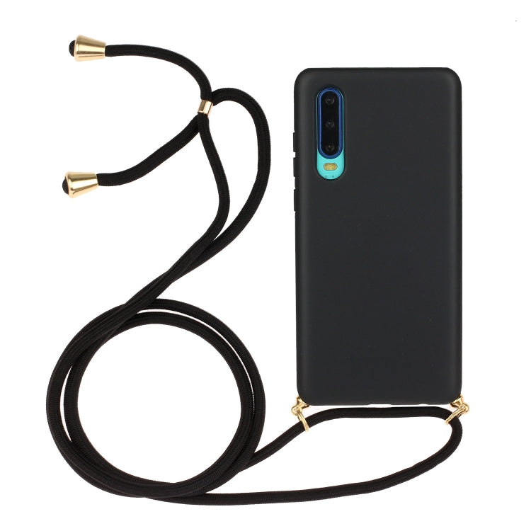 For Huawei P30 Wheat Straw Material + TPU Protective Case with Lanyard