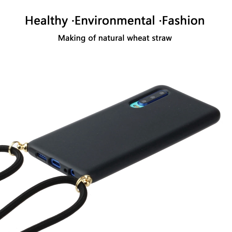 For Huawei P30 Wheat Straw Material + TPU Protective Case with Lanyard