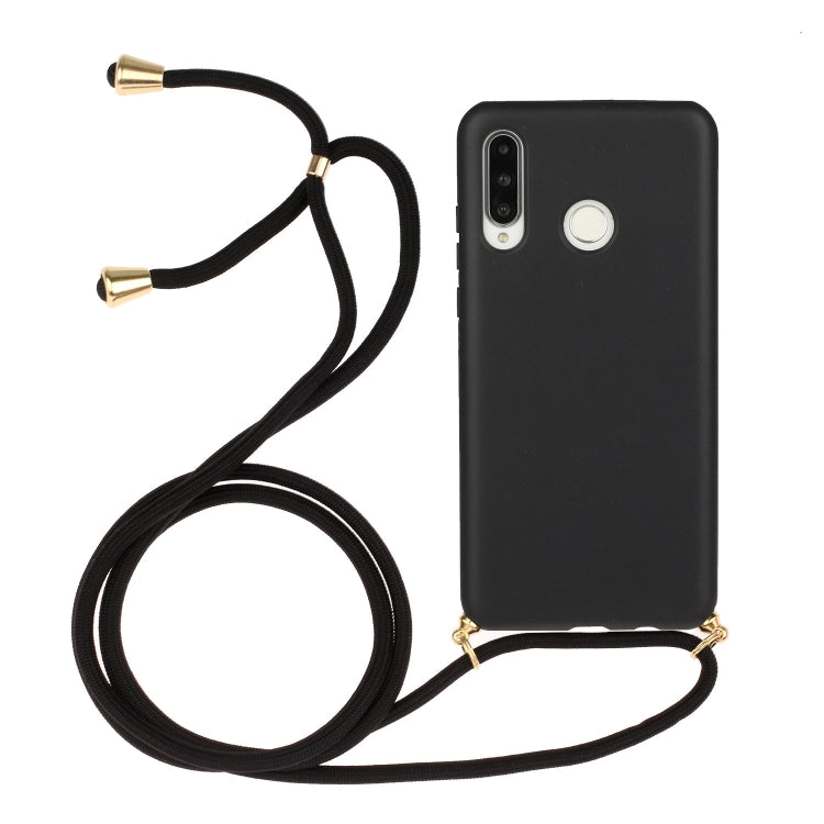 For Huawei P30 Lite Wheat Straw Material + TPU Protective Case with Lanyard