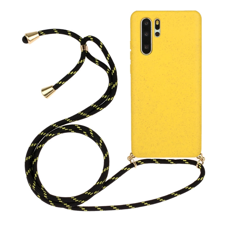 For Huawei P30 Pro Wheat Straw Material + TPU Protective Case with Lanyard
