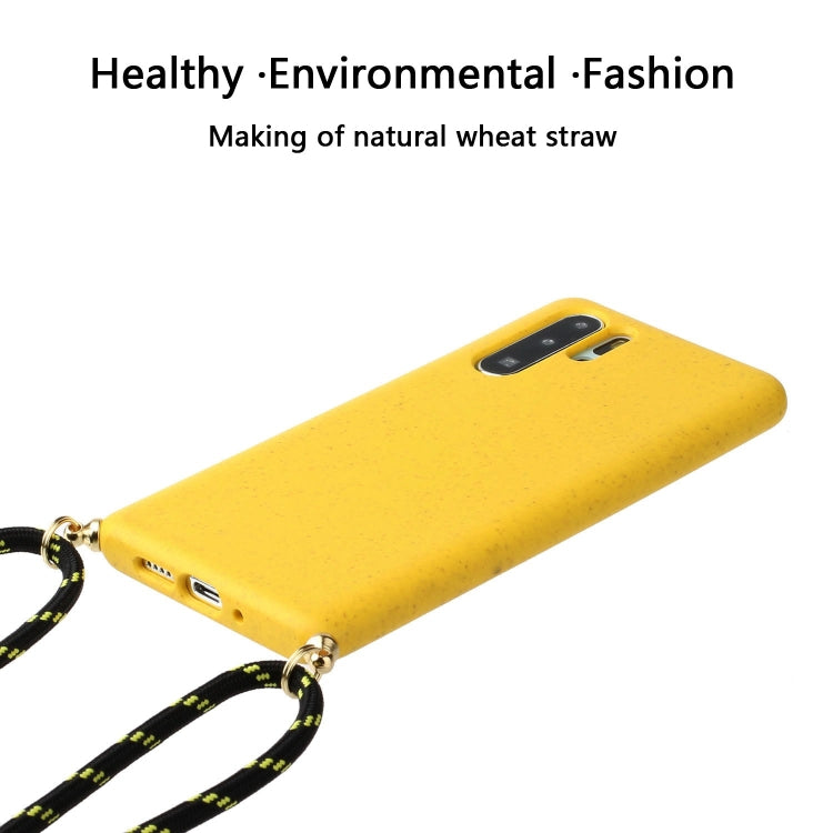 For Huawei P30 Pro Wheat Straw Material + TPU Protective Case with Lanyard