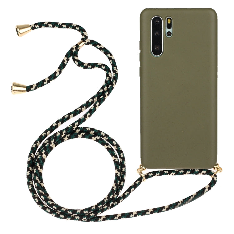 For Huawei P30 Pro Wheat Straw Material + TPU Protective Case with Lanyard