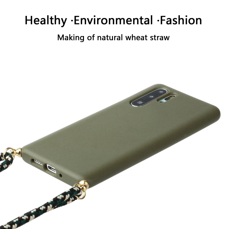 For Huawei P30 Pro Wheat Straw Material + TPU Protective Case with Lanyard