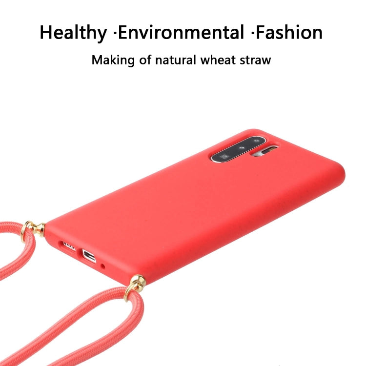 For Huawei P30 Pro Wheat Straw Material + TPU Protective Case with Lanyard