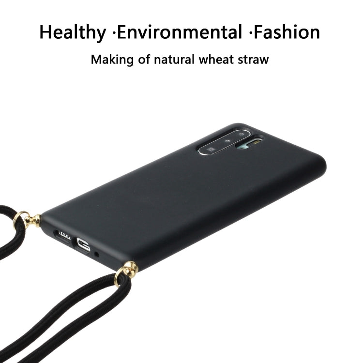 For Huawei P30 Pro Wheat Straw Material + TPU Protective Case with Lanyard