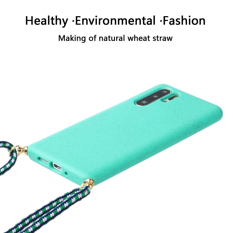 For Huawei P30 Pro Wheat Straw Material + TPU Protective Case with Lanyard