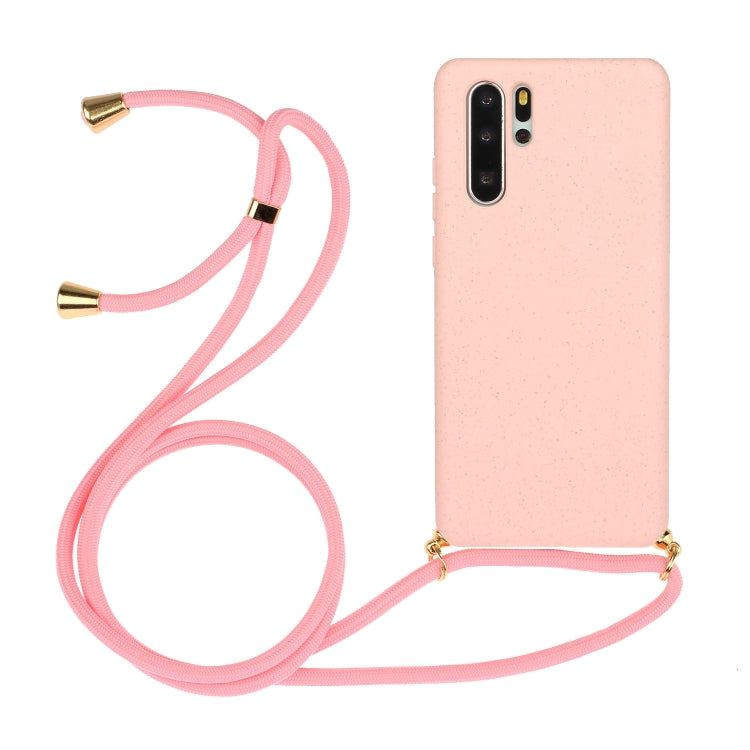 For Huawei P30 Pro Wheat Straw Material + TPU Protective Case with Lanyard