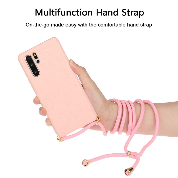 For Huawei P30 Pro Wheat Straw Material + TPU Protective Case with Lanyard