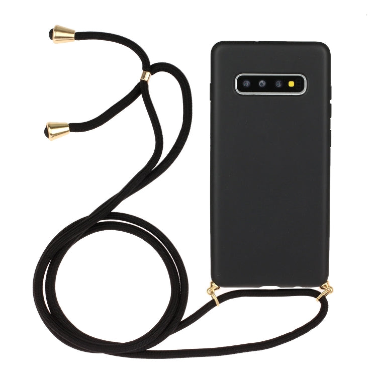 For Galaxy S10 Plus Wheat Straw Material + TPU Protective Case with Lanyard