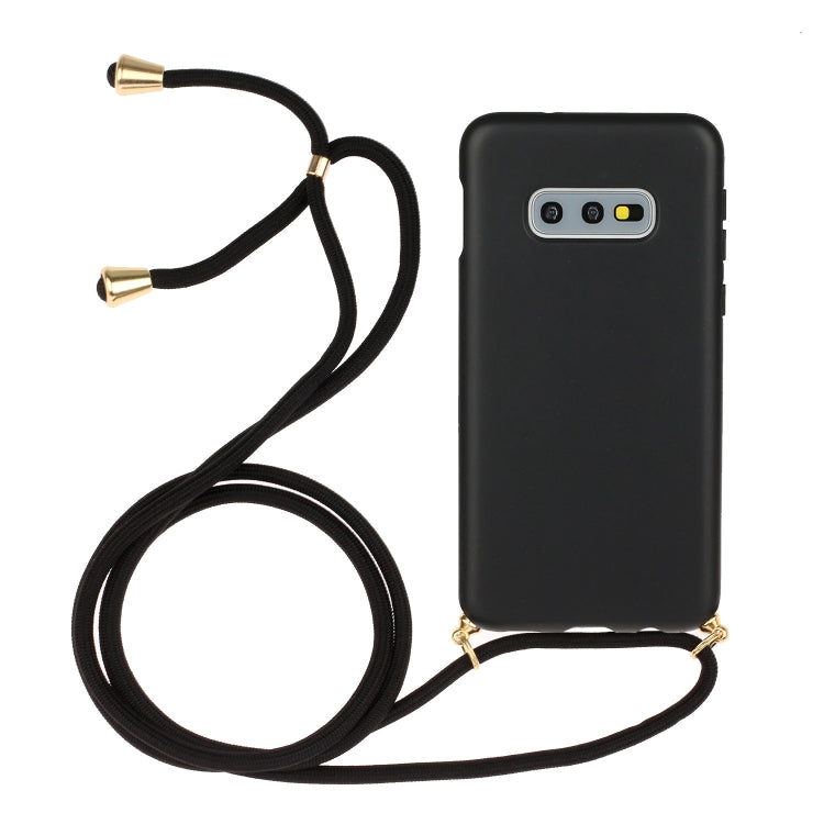 For Galaxy S10e Wheat Straw Material + TPU Protective Case with Lanyard