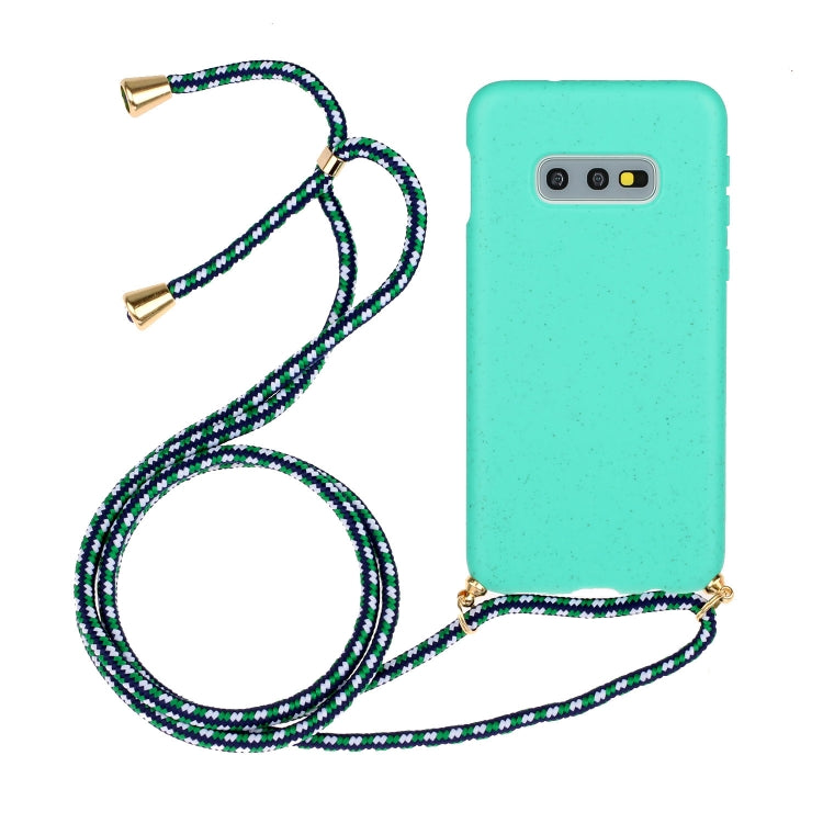 For Galaxy S10e Wheat Straw Material + TPU Protective Case with Lanyard