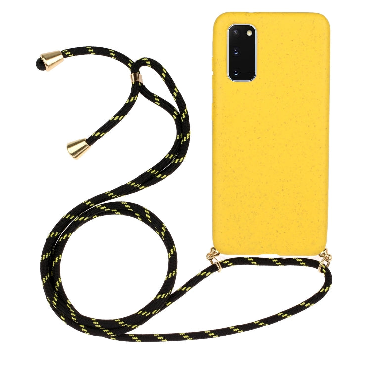 For Galaxy S20 Wheat Straw Material + TPU Protective Case with Lanyard
